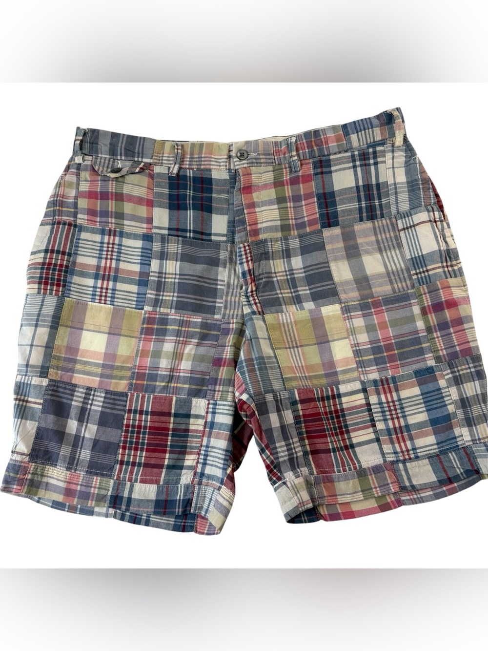 Polo Ralph Lauren Madras Patchwork Shorts Men’s Sz 35 Plaid Cotton